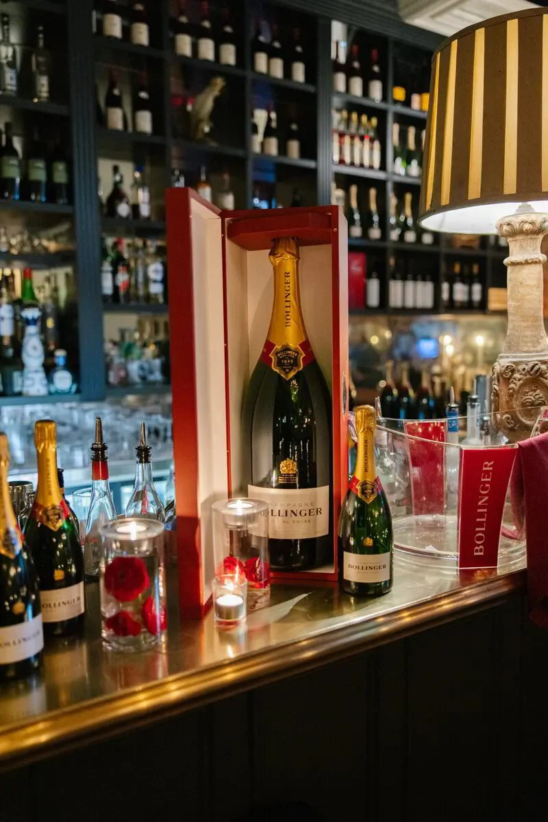 Bollinger Champagne display at a Caviar Champagne dinner event in Sydney, October 2024.