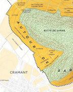 Chouilly Grand Cru Côte des Blancs vineyard map with parcel names and topographic lines