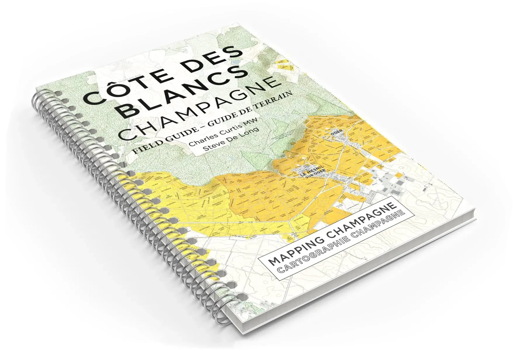 Côte des Blancs Champagne field guide spiral book with vineyard map cover