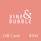 Vine & Bubble $500 gift card on coral background